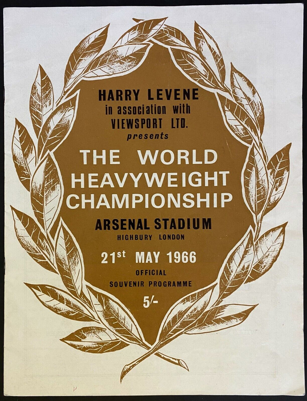 1966 Vtg Boxing Program Muhammad Ali Cassius Clay TKOs Henry Cooper in London