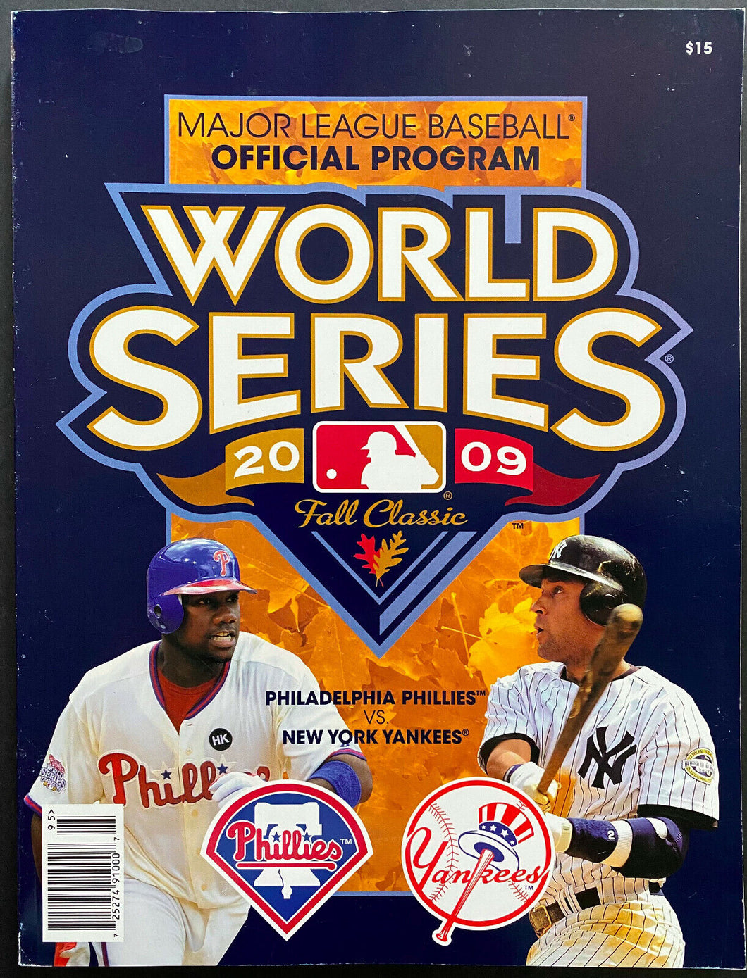 2009 World Series MLB Baseball Program Phillies vs Yankees Jeter + Howard Cover