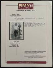 Load image into Gallery viewer, 1985 Cyndi Lauper + Hulk Hogan Wrestling Star Photo Red Carpet Grammy Awards
