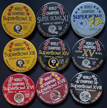 Load image into Gallery viewer, NFL Football Super Bowl Pinbacks First 23 Winners 3.5&quot; Pins I-XXIII Superbowl
