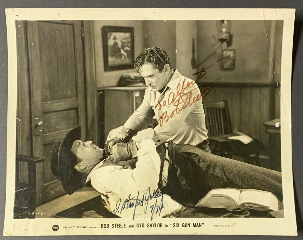 1946 Six Gun Man Signed Western Movie Photo Bob Steele J Stanford Jolley Vintage