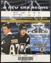 Load image into Gallery viewer, 2005 Sidney Crosby 1st Home Game NHL Hockey Debut Pittsburgh Ticket + 1st Goal
