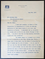 1912 City of Toronto Letterhead Typed Letter Signed By Mayor Thomas L. Church