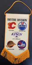 Load image into Gallery viewer, 1982/83 Official NHL Hockey Divisional Pennant Wall Hanger Banners x4 Full Set
