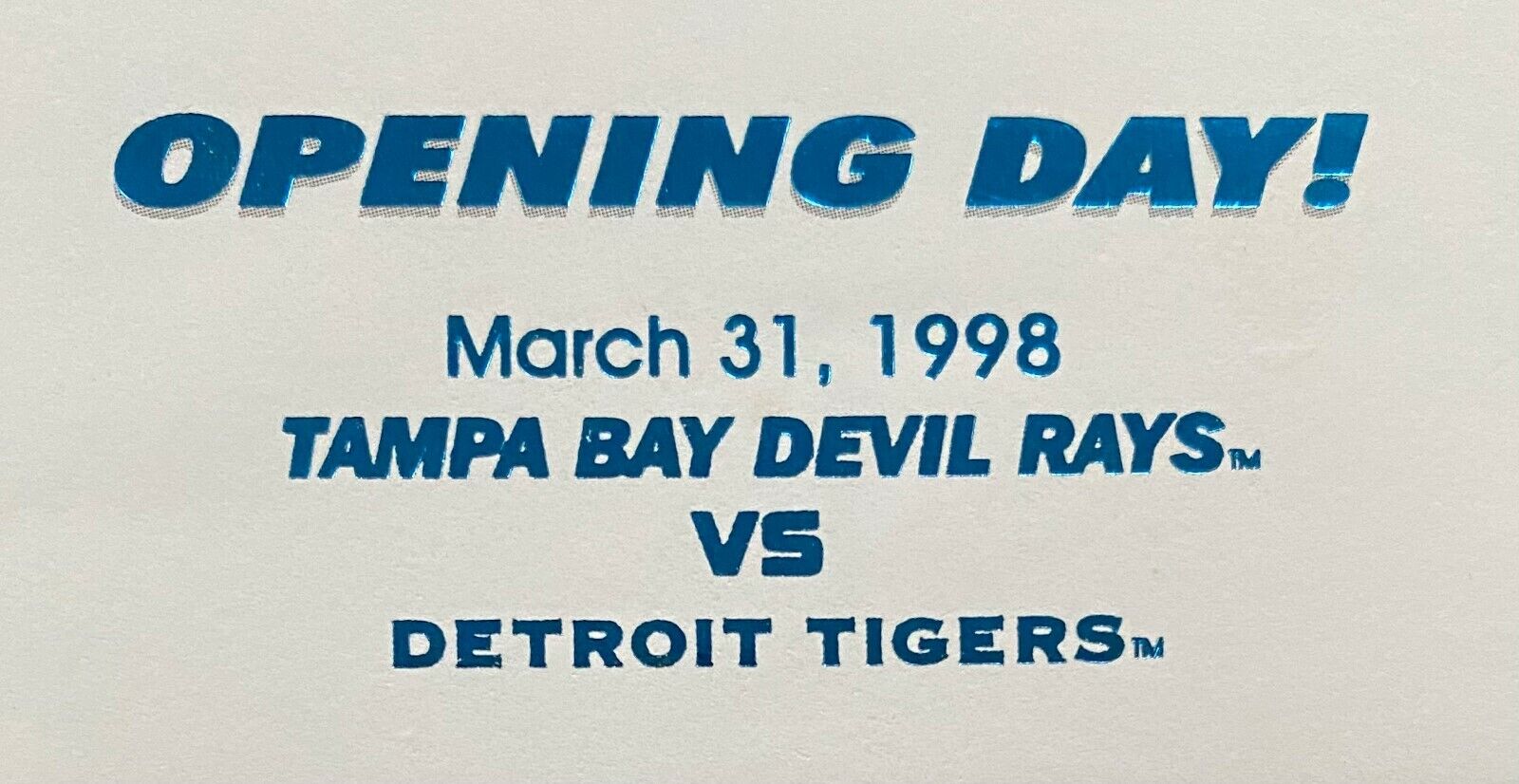 Vintage 1998 Tampa Bay Devil Rays inaugural season