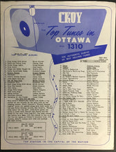 Load image into Gallery viewer, 1959 CKOY Top Tunes In Ottawa Radio Music Chart x2 Richie Valens Elvis Presley
