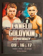 Load image into Gallery viewer, 2017 Middleweight Title Fight Boxing Program + Ticket Alvarez vs Golovkin
