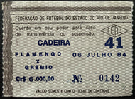 1984 Vintage Maracana Stadium Soccer Ticket Rio De Janeiro