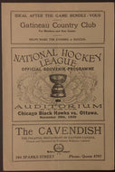 1930 Ottawa Auditorium NHL Hockey Scorecard Program Senators vs Blackhawks