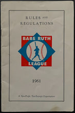 Load image into Gallery viewer, 1961 Babe Ruth League Rules Booklet MLB New York Yankees Bambino HOFer Vintage
