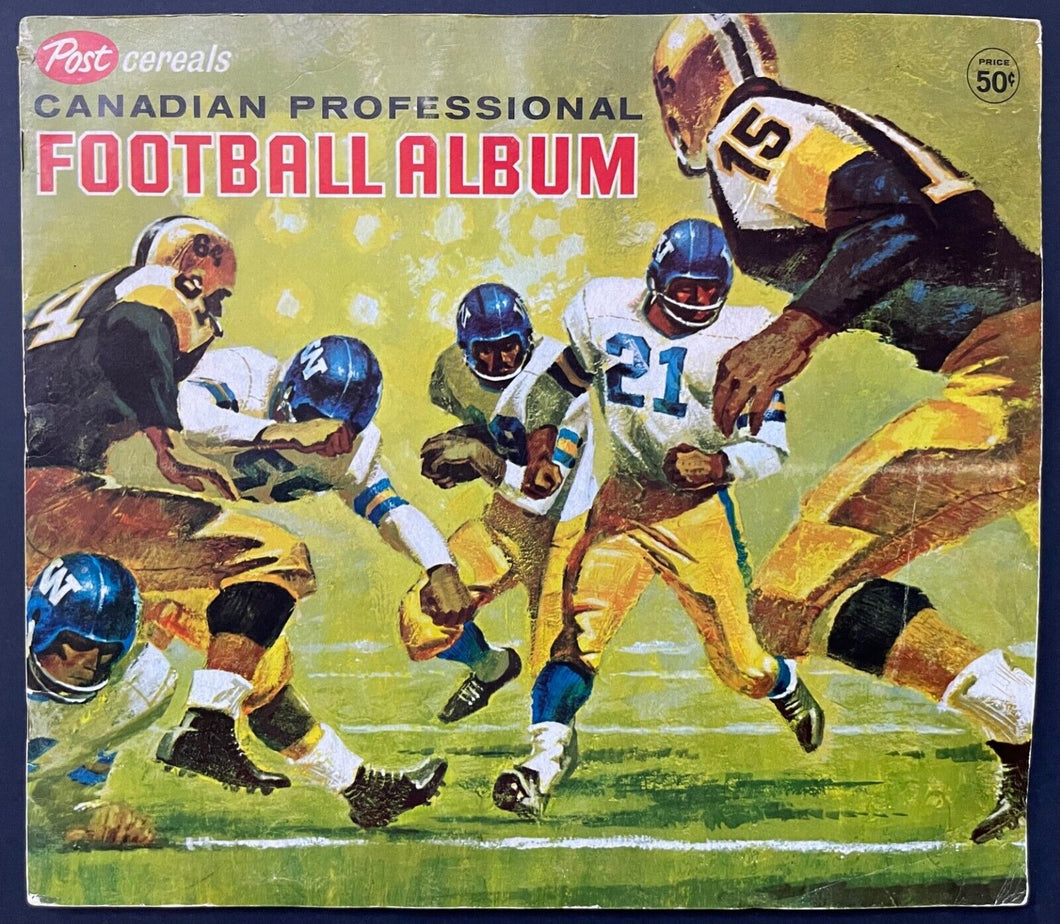 1962 Post Cereal CFL Football Card Album With 32 Cards + 9 Team Decals Vintage