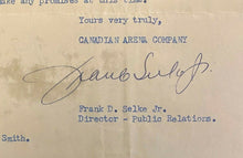 Load image into Gallery viewer, 1962 NHL Hockey Signed Letter Frank Selke Jr Autographed Montreal Canadiens Rare
