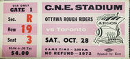 1972 C.N.E. Stadium Ottawa Rough Riders vs Toronto Argonauts CFL Football