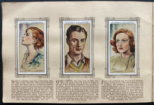 Load image into Gallery viewer, 1934 Vintage John Player Tobacco Cigarette Cards Album Of Film Stars Original

