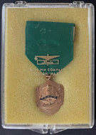 1968-69 Vintage Track Medal + Green Ribbon + Original Display Case Antique