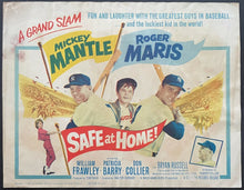Load image into Gallery viewer, 1962 Safe At Home Vintage Lobby Card Mickey Mantle Roger Maris Baseball Movie
