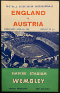 1962 FIFA England Austria Soccer Friendly Program Wembley Stadium London Vintage