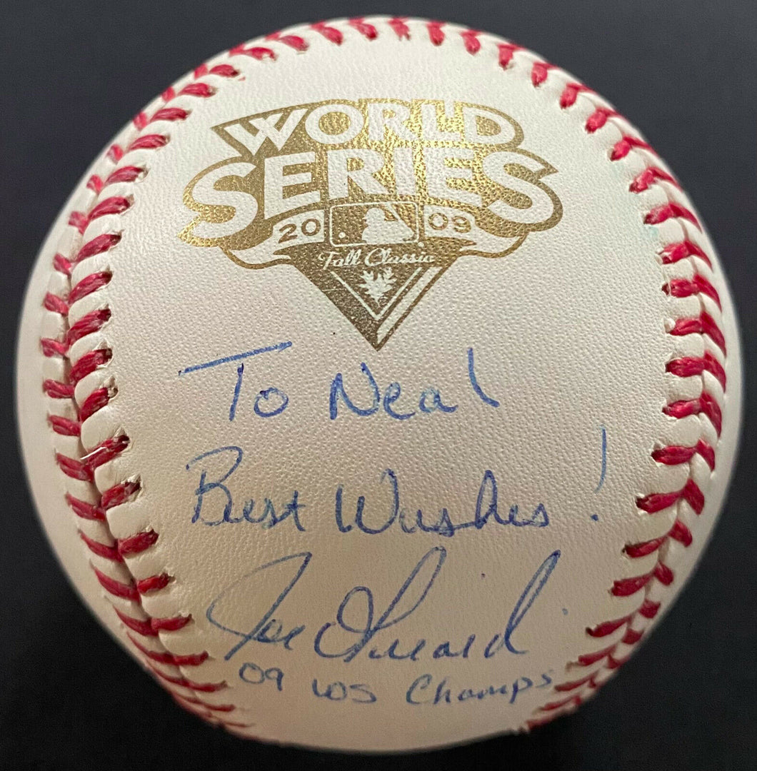 Joe Girardi Autographed Signed 2009 World Series Baseball MLB + Steiner Hologram