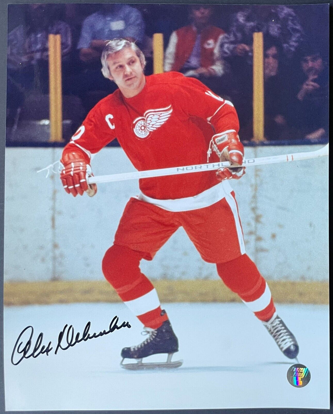 Alex Delvecchio Signed NHL Hockey Photo Detroit Red Wings Autograph Frozen Pond