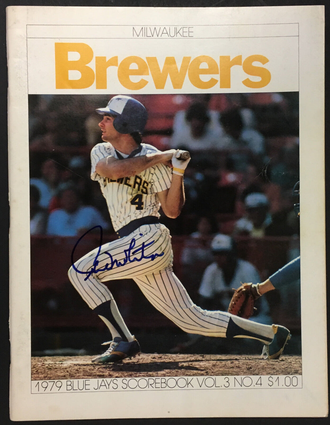 1979 Toronto Blue Jays Baseball Program Paul Molitor Signed Cover Vs Brewers MLB