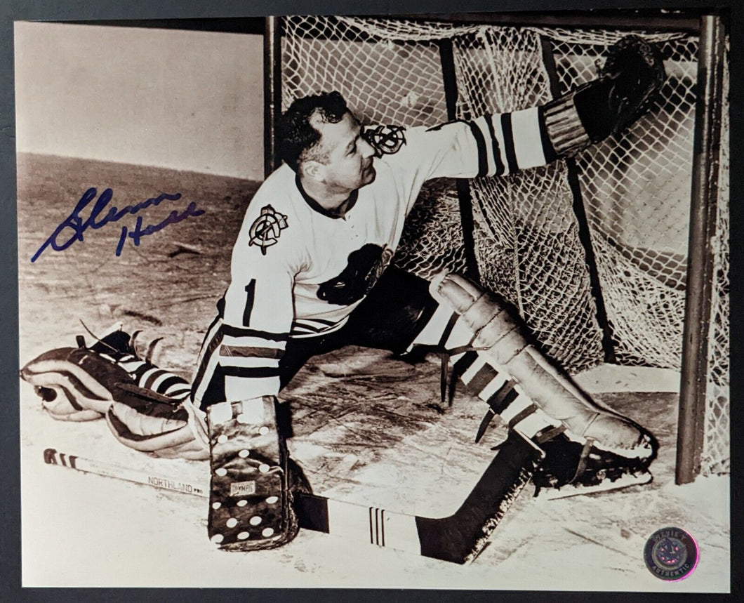 Glenn Hall Autographed Signed Photo Chicago Blackhawks NHL Hockey VTG Holo