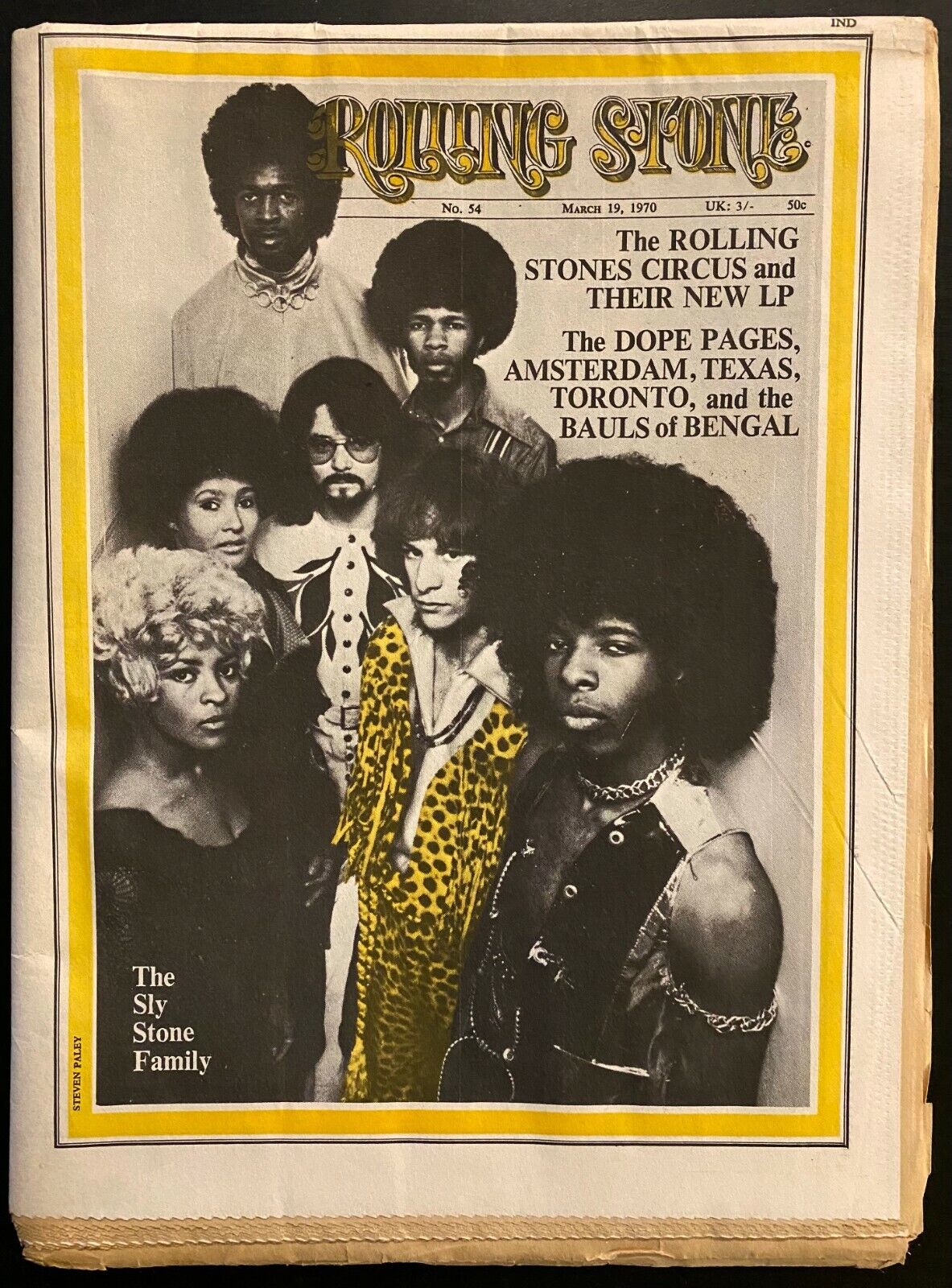 1970 Vintage Rolling Stone Magazine Issue No. 54 Sly and the
