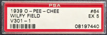Load image into Gallery viewer, 1939 O-Pee-Chee #64 Wilfy Field V301-1 Graded EX 5 New York Americans NHL PSA
