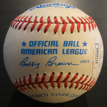 Load image into Gallery viewer, Bobby Doerr Signed Bobby Brown Baseball Autographed MLB Boston Red Sox HOF JSA
