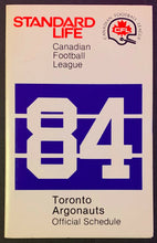 Load image into Gallery viewer, 1984 CFL Toronto Argonauts Schedule Canadian Football League Standard Life
