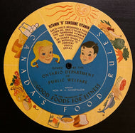 1940s Vintage Rare Canadian Food Wheel Featuring NHL Hockey Leafs Great Syl Apps