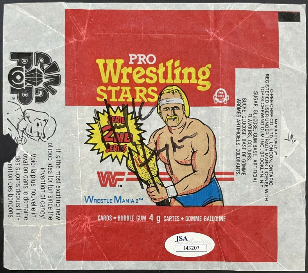 Hulk Hogan Autographed 1986 O-Pee-Chee WWF WWE Wax Pack Wrapper Wrestling JSA