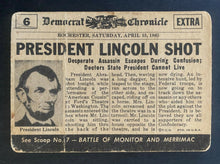 Load image into Gallery viewer, 1954 Vintage Topps Scoop Card #6 President Abraham Lincoln Shot Assassinated
