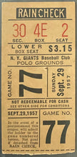 Load image into Gallery viewer, 1957 Polo Grounds Last MLB Baseball Game Ticket New York Giants vs Pirates iCert
