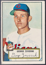Load image into Gallery viewer, 1952 Topps Baseball George Zuverink #199 Cleveland Indians MLB Trading Card VTG
