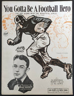 You Gotta Be A Football Hero Foxtrot Song Sheet Music + Lyrics Vintage NCAA