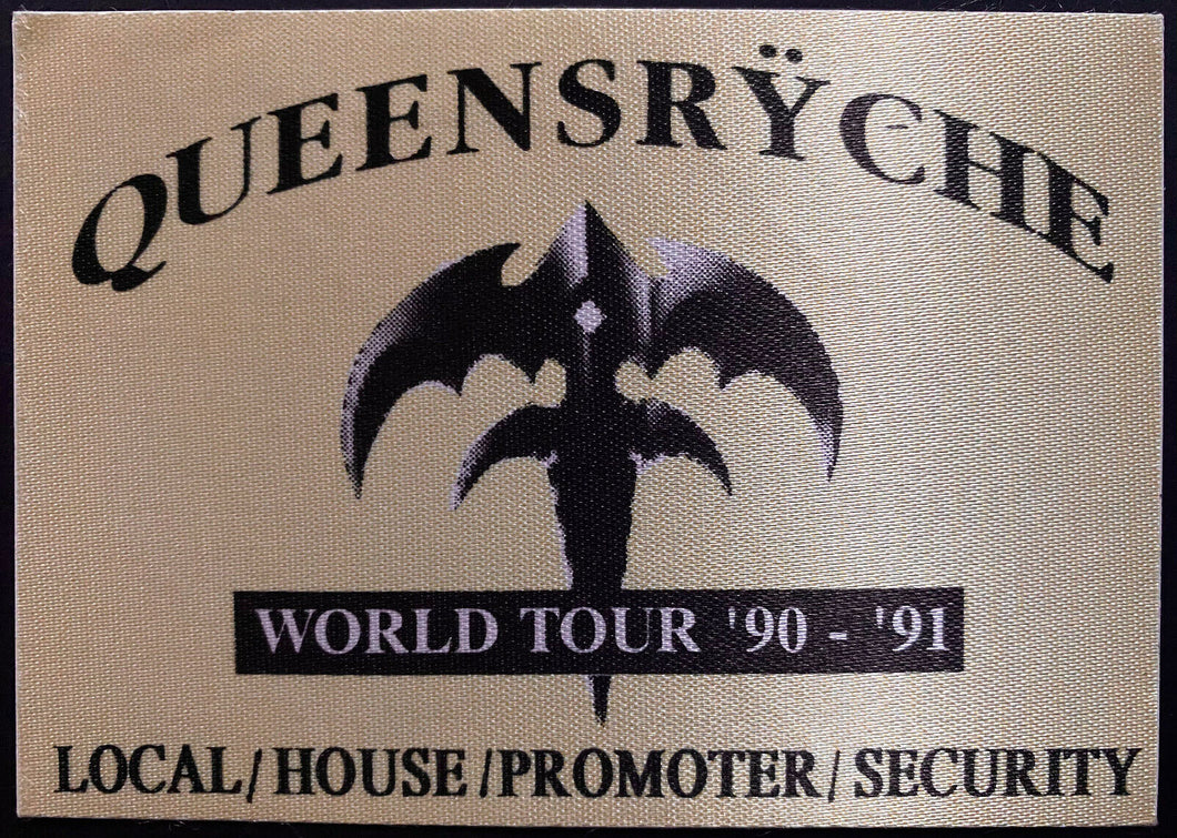 1990-91 Queensryche Security Staff Backstage Pass Concert Tour Satin Pass