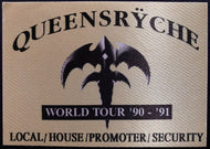 1990-91 Queensryche Security Staff Backstage Pass Concert Tour Satin Pass