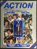 1982 NHL Stanley Cup Program Game 2 Autographed Jari Kurri Paul Coffey + 3