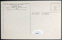 Load image into Gallery viewer, Bob Lemon Signed Hall Of Fame Autographed Postcard Cleveland Indians MLB COA
