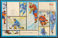 1963-64 Vintage Full NHL Hockey Schedule Esso Promotional Maple Leafs Canadiens