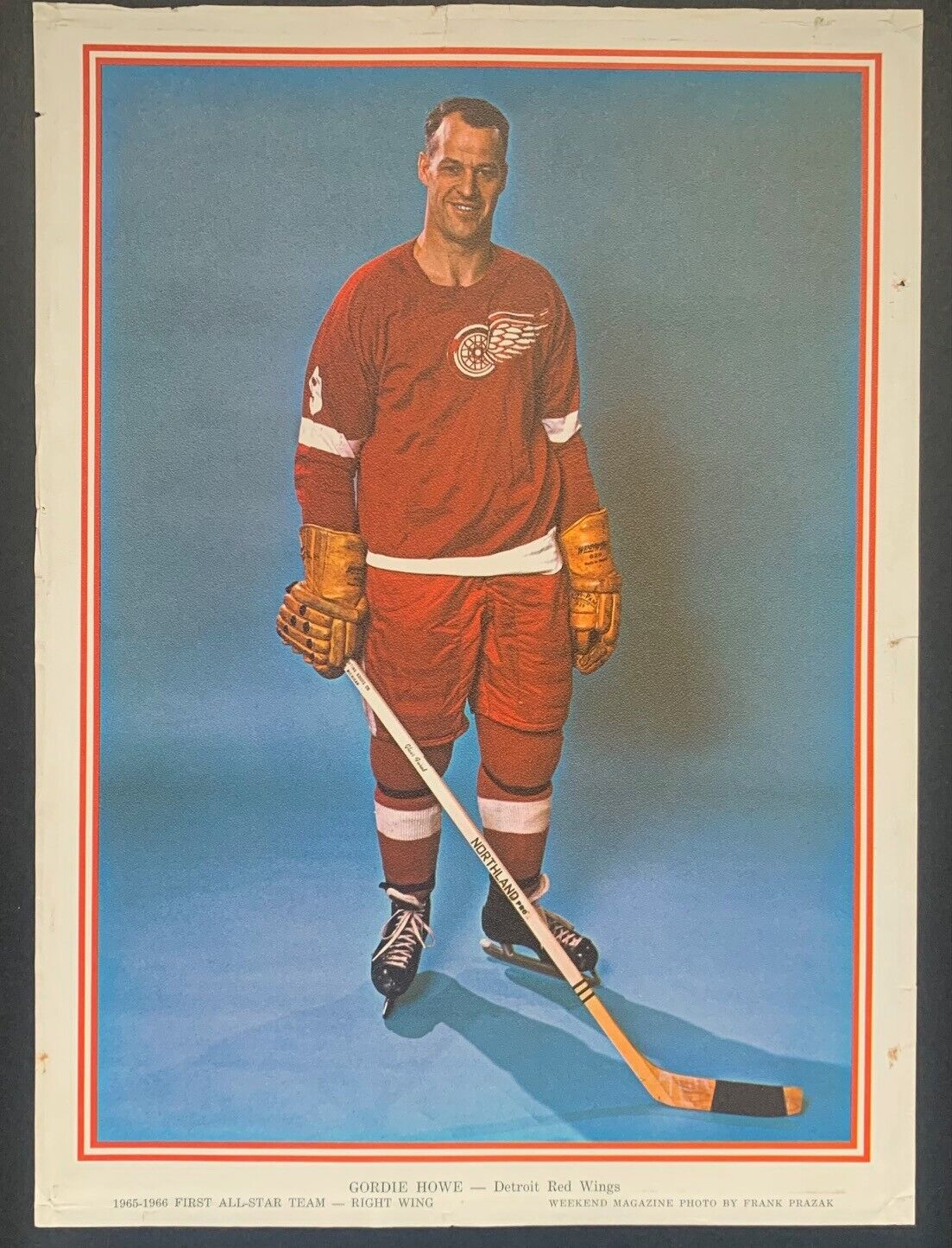 1966 Full Set of 6 NHL First Team All Star Player Prints