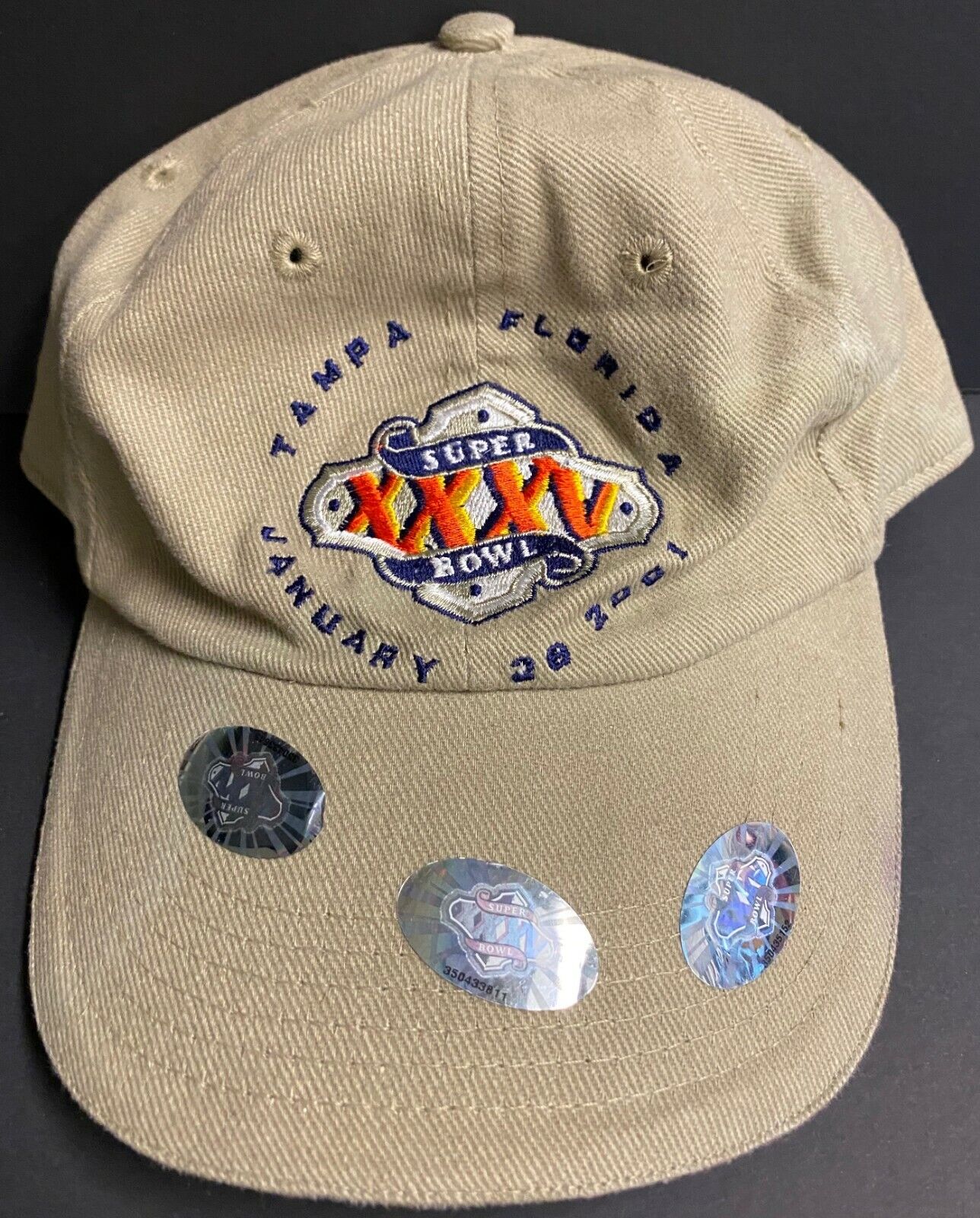 2001 Super Bowl XXXV Vintage Hat Tampa Florida NFL Baltimore