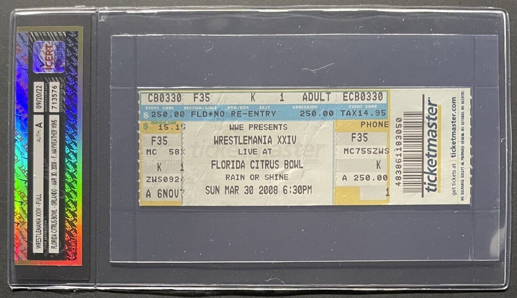 2008 WWF/WWE Wrestlemania XXIV Full Wrestling Ticket Orlando Floyd Mayweather