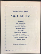 Load image into Gallery viewer, 1960 Elvis Presley Sheet Music G I Blues Tonight Is So Right For Love Vintage

