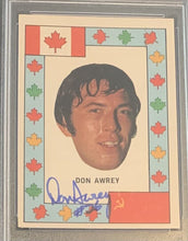 Load image into Gallery viewer, 1972-73 O-Pee-Chee Hockey Team Canada Don Awrey Signed Card Auto PSA/DNA
