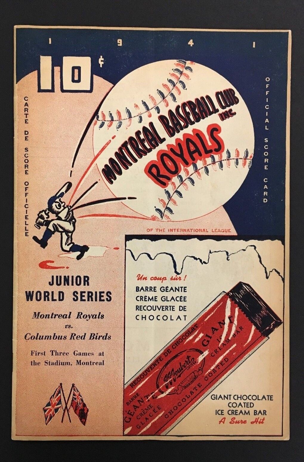 1941 World Series Baseball Program Juniors Montreal Royals vs Columbus Redbirds