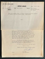 1960 Toronto Maple Leaf Baseball Club Office Memo + Signed Vintage Letter