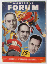Load image into Gallery viewer, 1947 Montreal Forum NHL Hockey Program Montreal Canadiens vs New York Rangers
