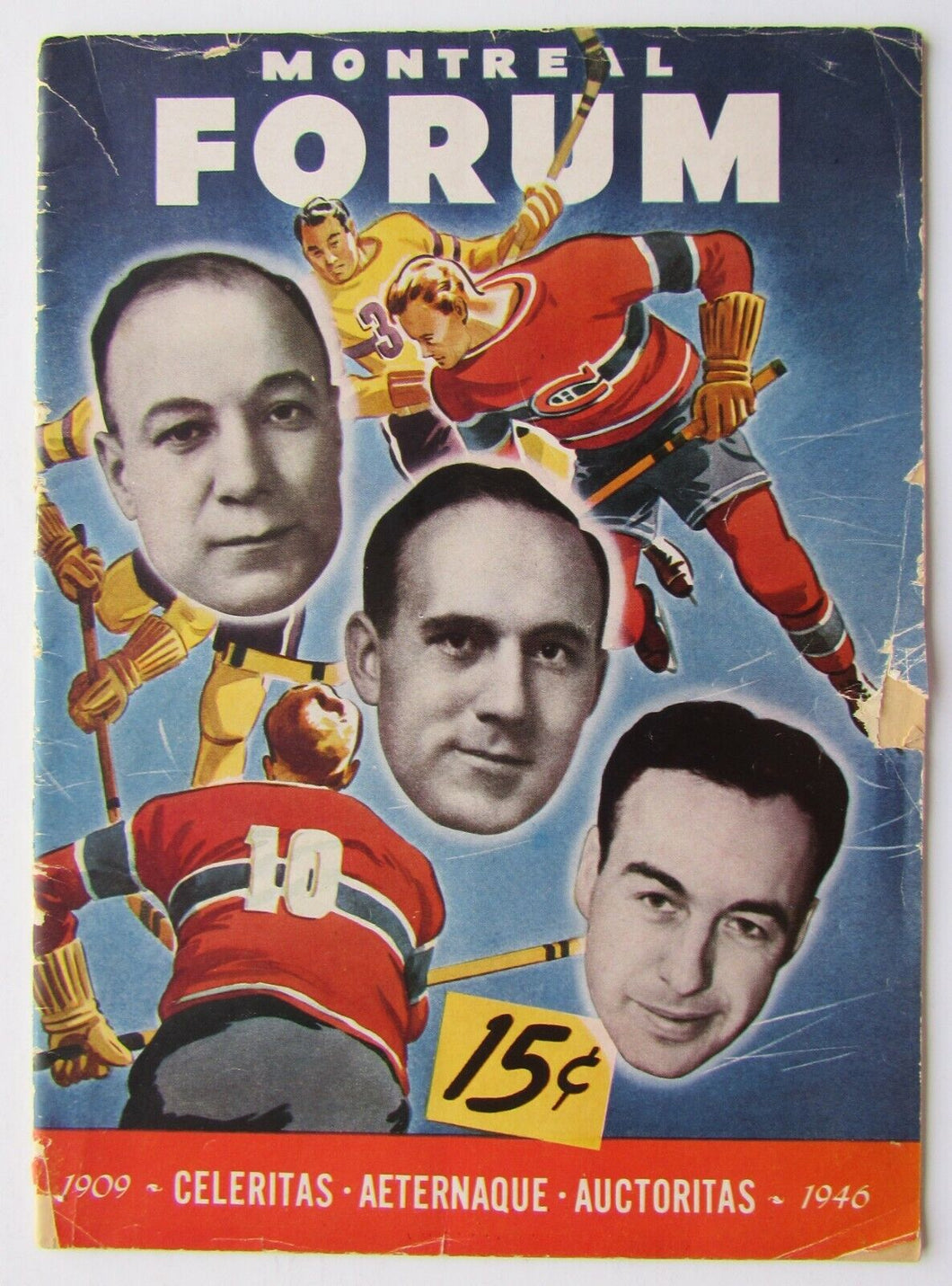 1947 Montreal Forum NHL Hockey Program Montreal Canadiens vs New York Rangers