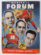 1947 Montreal Forum NHL Hockey Program Montreal Canadiens vs New York Rangers